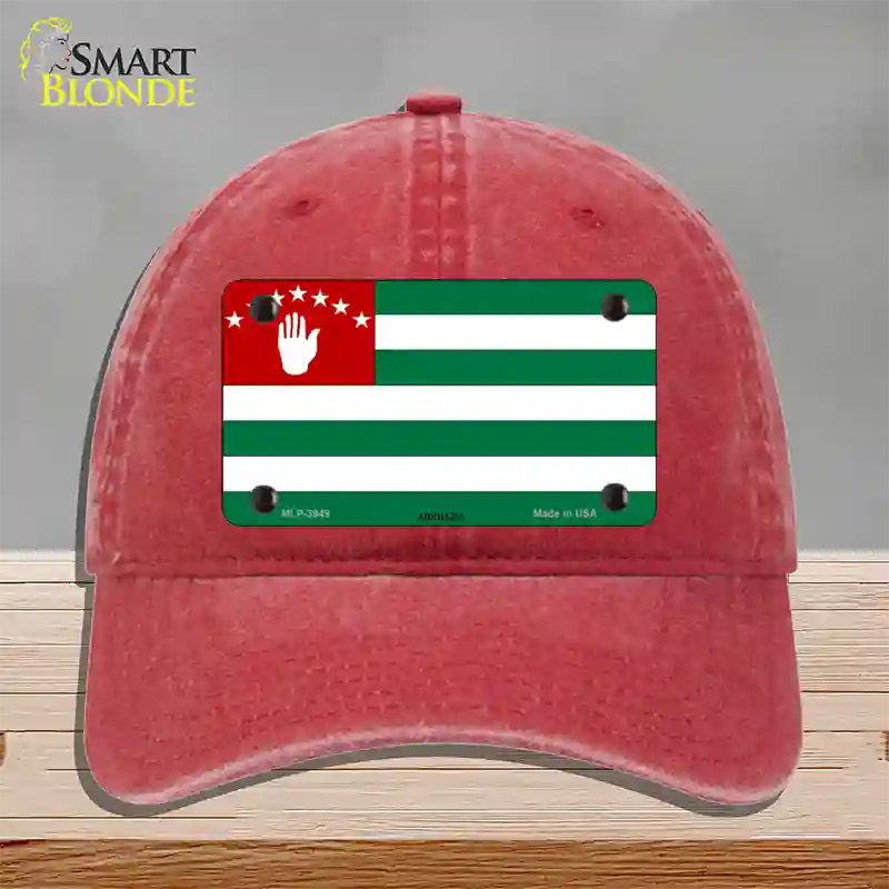 Abkhazia Flag Novelty License Plate Hat Unconstructed Cotton / Red