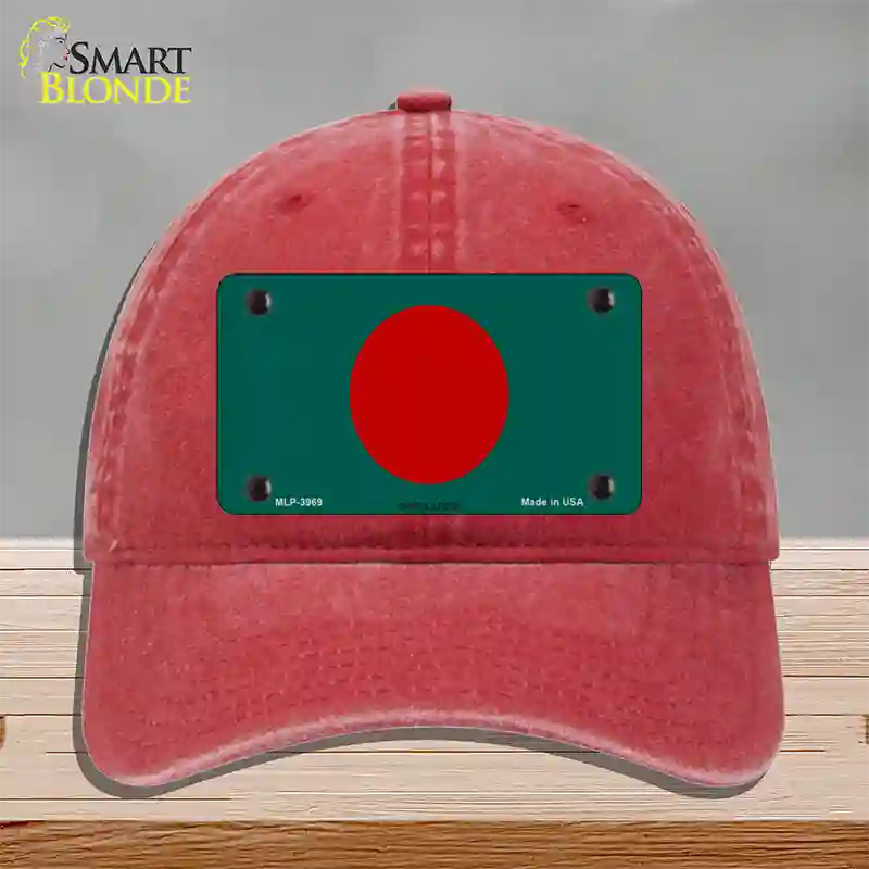 Bangladesh Flag Novelty License Plate Hat Unconstructed Cotton / Red