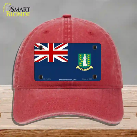 British Virgin Islands Flag Novelty License Plate Hat Unconstructed Cotton / Red