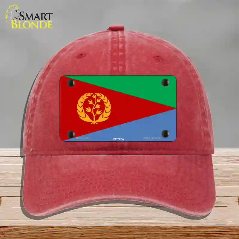 Eritrea Flag Novelty License Plate Hat Unconstructed Cotton / Red