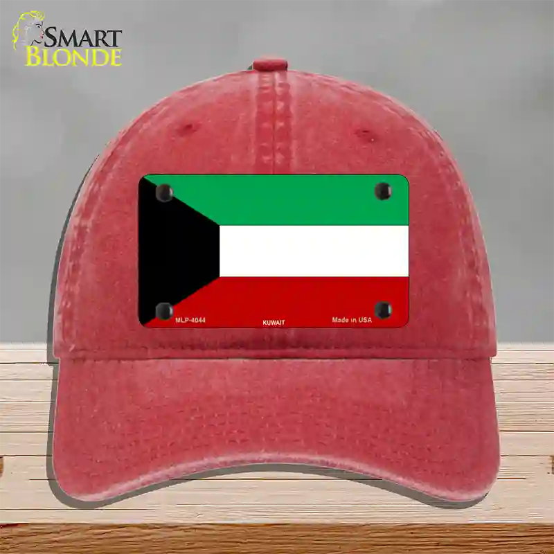 Kuwait Flag Novelty License Plate Hat Unconstructed Cotton / Red