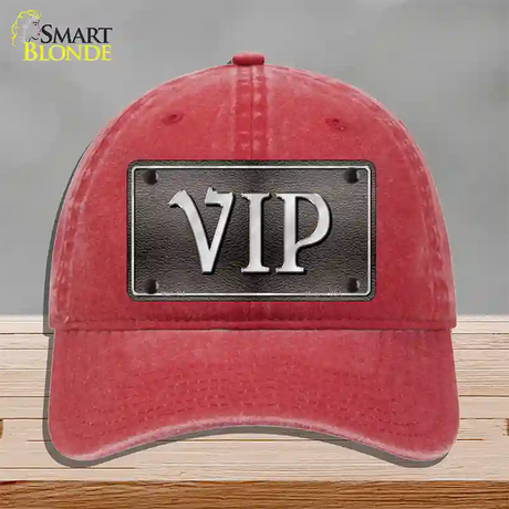 VIP Novelty License Plate Hat Unconstructed Cotton / Red