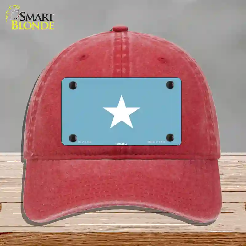 Somalia Flag Novelty License Plate Hat Unconstructed Cotton / Red