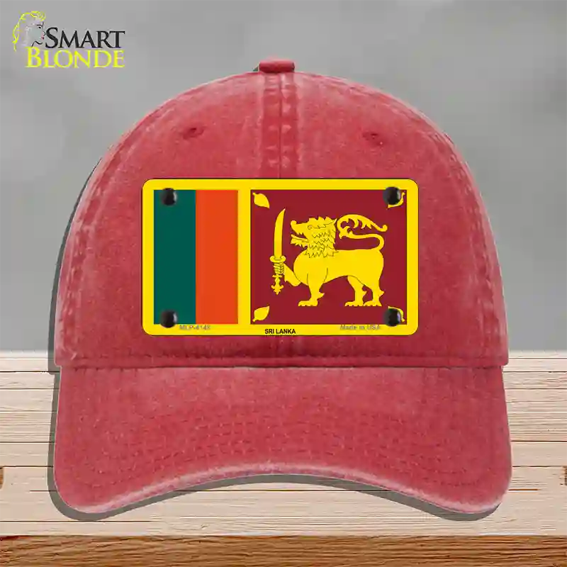 Sri Lanka Flag Novelty License Plate Hat Unconstructed Cotton / Red