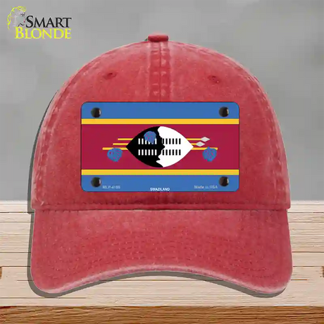 Swaziland Flag Novelty License Plate Hat Unconstructed Cotton / Red