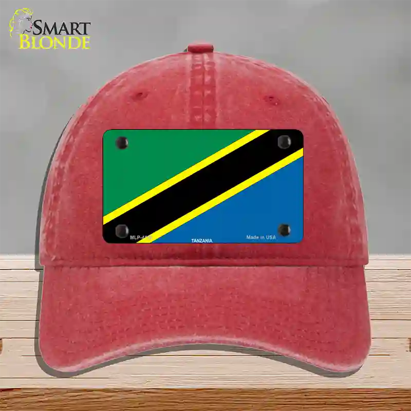 Tanzania Flag Novelty License Plate Hat Unconstructed Cotton / Red