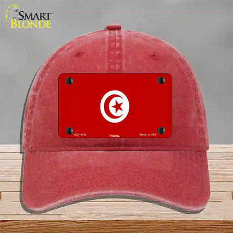 Tunisia Flag Novelty License Plate Hat Unconstructed Cotton / Red