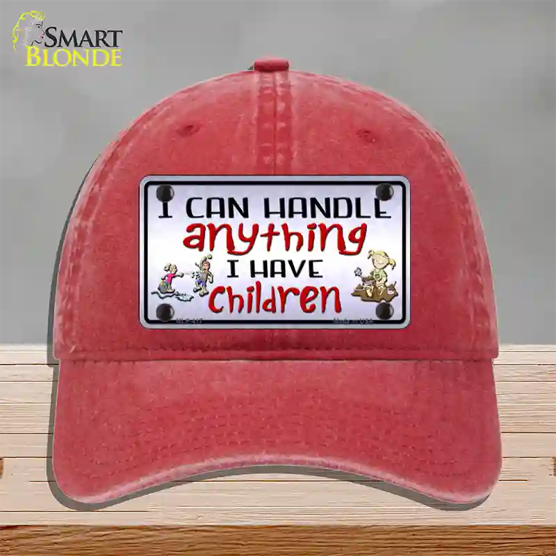 I Can Handle Anything Novelty License Plate Hat Unconstructed Cotton / Red