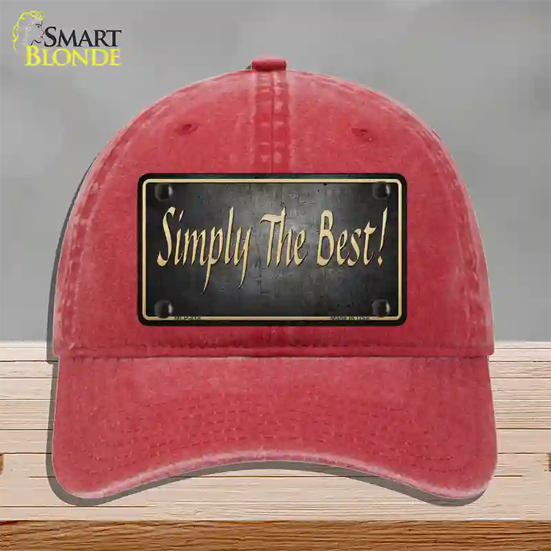 Simply The Best License Novelty License Plate Hat Unconstructed Cotton / Red