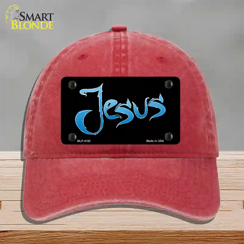 Jesus Novelty License Plate Hat Unconstructed Cotton / Red