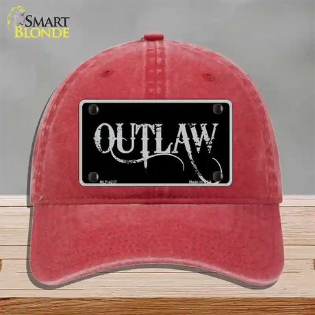 Outlaw Novelty License Plate Hat Unconstructed Cotton / Red