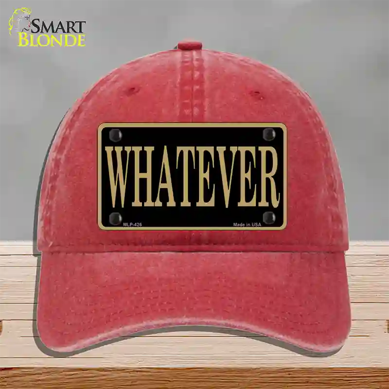 Whatever Novelty License Plate Hat Unconstructed Cotton / Red