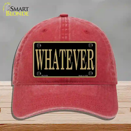 Whatever Novelty License Plate Hat Unconstructed Cotton / Red