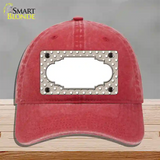 Scallop Tan White Polka Dot Novelty License Plate Hat Unconstructed Cotton / Red