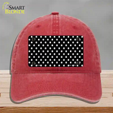 Black Polka Dot Novelty License Plate Hat Unconstructed Cotton / Red