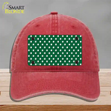 Green Polka Dot Novelty License Plate Hat Unconstructed Cotton / Red