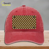 Brown Polka Dot Novelty License Plate Hat Unconstructed Cotton / Red