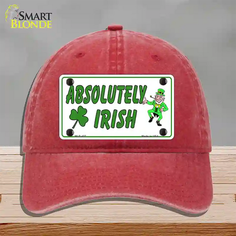 Absolutely Irish Novelty License Plate Hat Unconstructed Cotton / Red