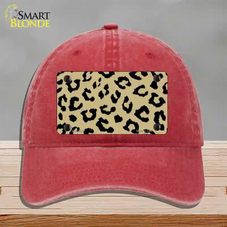 Gold Black Cheetah Novelty License Plate Hat Unconstructed Cotton / Red