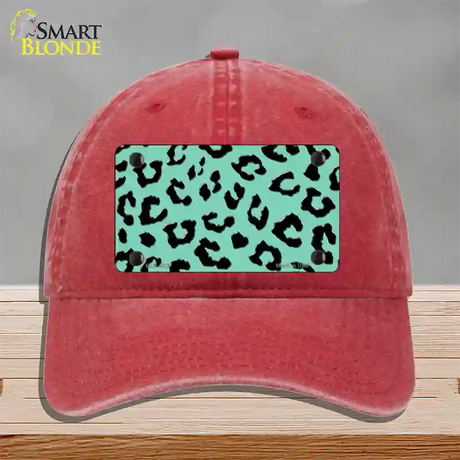 Mint Black Cheetah Novelty License Plate Hat Unconstructed Cotton / Red