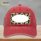 Gold Black Cheetah Scallop Novelty License Plate Hat Unconstructed Cotton / Red