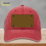 Brown Solid Novelty License Plate Hat Unconstructed Cotton / Red