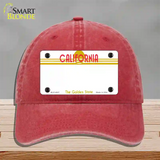 California Golden State Plate State Blank Novelty License Plate Hat Unconstructed Cotton / Red