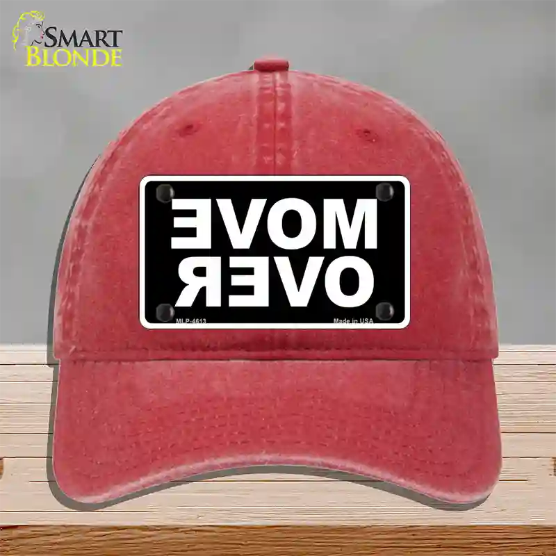 Move Over Black Novelty License Plate Hat Unconstructed Cotton / Red