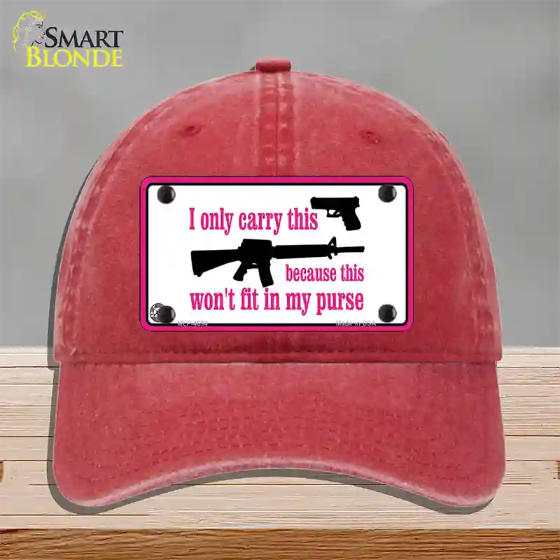 I Carry This Gun Novelty License Plate Hat Unconstructed Cotton / Red