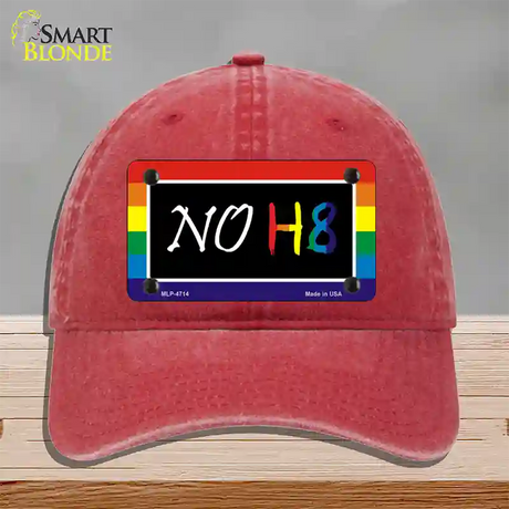 NO H8 Novelty License Plate Hat Unconstructed Cotton / Red