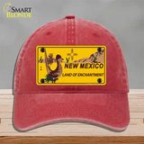 Roadrunner New Mexico Novelty License Plate Hat Unconstructed Cotton / Red