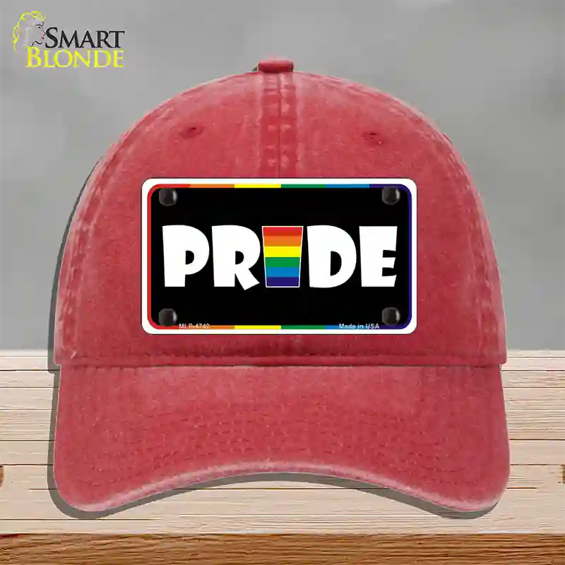 Pride Novelty License Plate Hat Unconstructed Cotton / Red