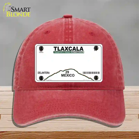 Tlaxcala Mexico Novelty License Plate Hat Unconstructed Cotton / Red