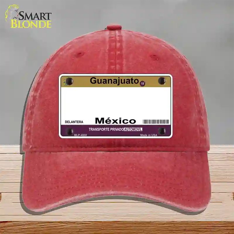 Guanajuato Mexico Blank Novelty License Plate Hat Unconstructed Cotton / Red