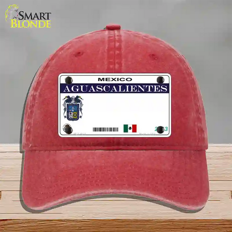 Aguascalientes Mexico Novelty License Plate Hat Unconstructed Cotton / Red