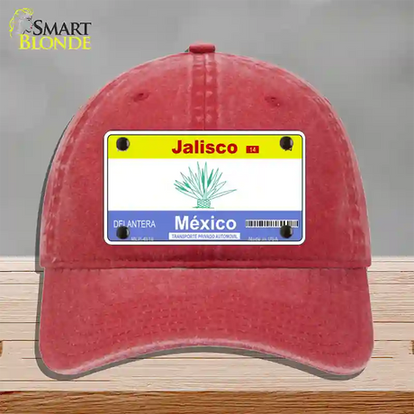 Jalisco Mexico Blank Novelty License Plate Hat Unconstructed Cotton / Red