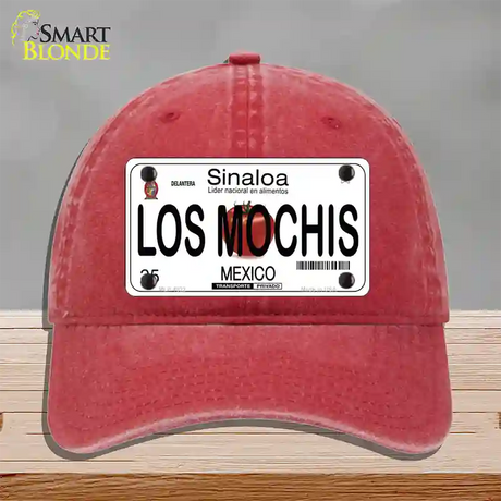 Los Mochis Mexico Novelty License Plate Hat Unconstructed Cotton / Red