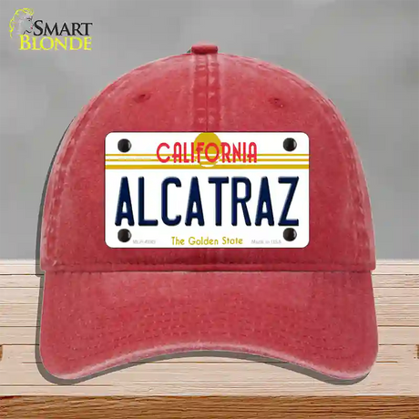 Alcatraz California Novelty License Plate Hat Unconstructed Cotton / Red