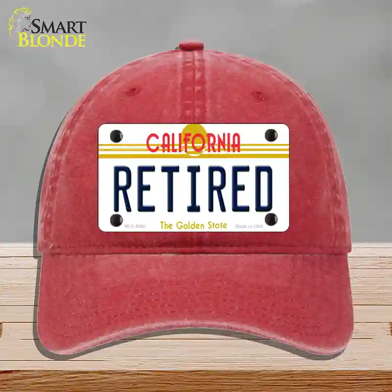 Retired California Novelty License Plate Hat Unconstructed Cotton / Red