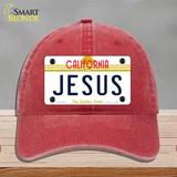 Jesus California Novelty License Plate Hat Unconstructed Cotton / Red