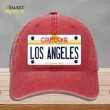 Los Angeles California State Novelty License Plate Hat Unconstructed Cotton / Red