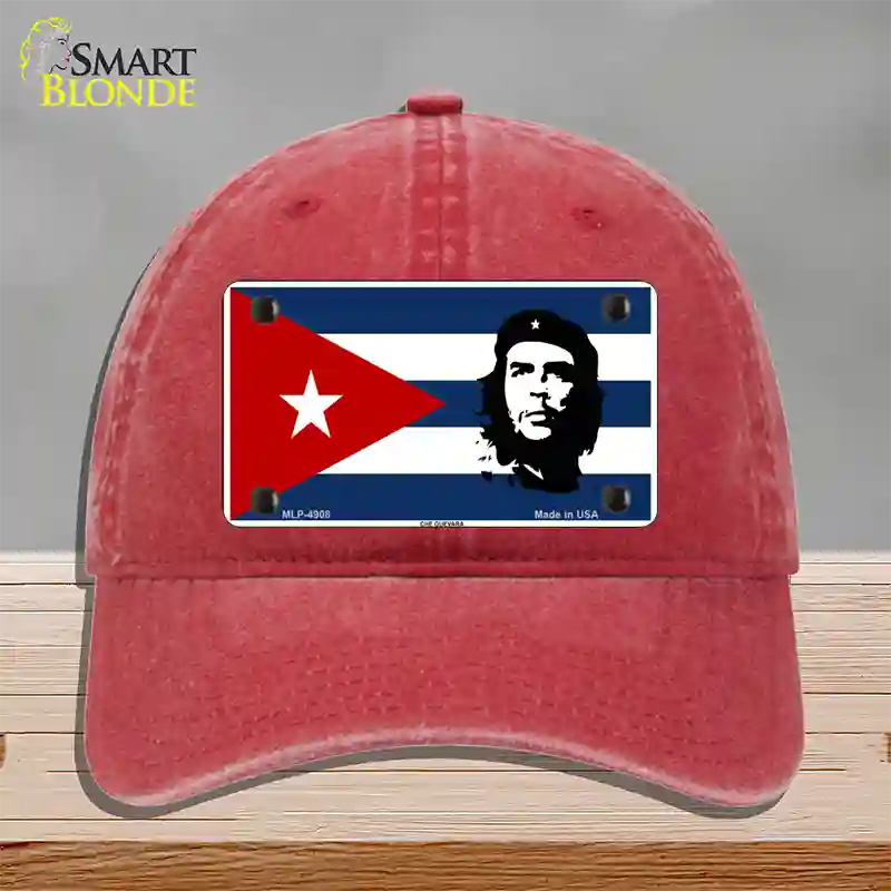 Che Guevara Flag Novelty License Plate Hat Unconstructed Cotton / Red