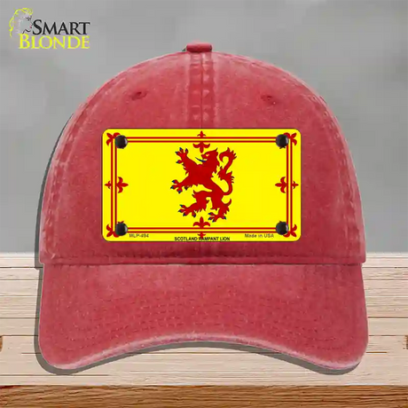 Scotland Lion Flag Novelty License Plate Hat Unconstructed Cotton / Red