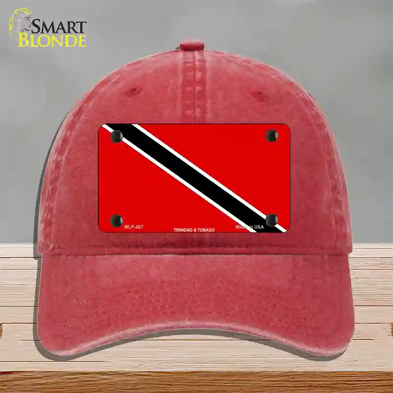 Trinidad Tobago Flag Novelty License Plate Hat Unconstructed Cotton / Red