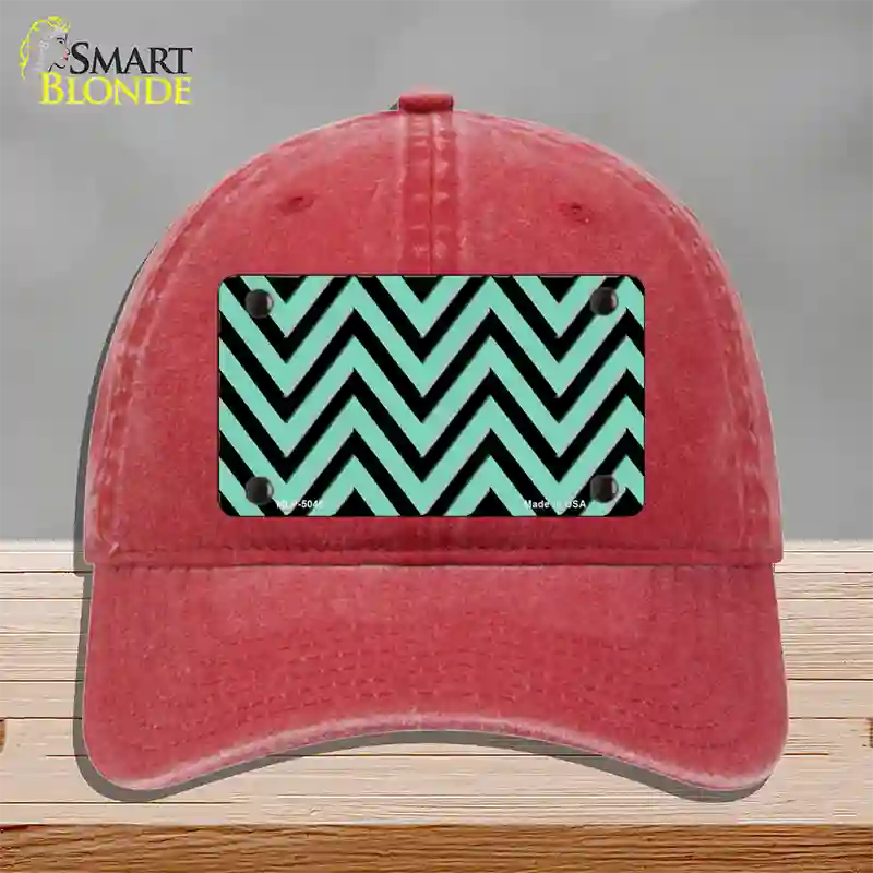 Mint Black Chevron Novelty License Plate Hat Unconstructed Cotton / Red