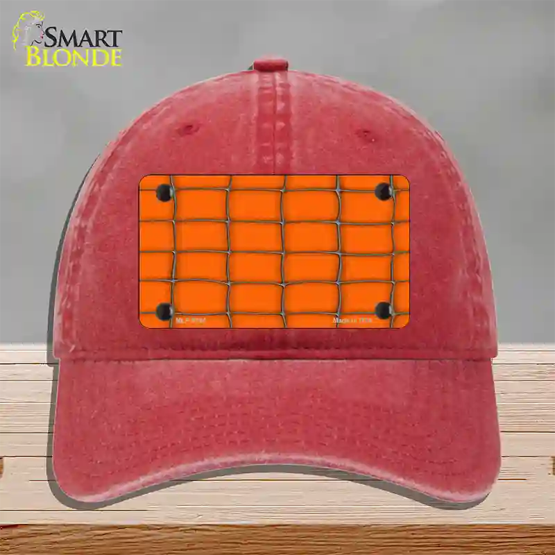 Web Orange Novelty License Plate Hat Unconstructed Cotton / Red