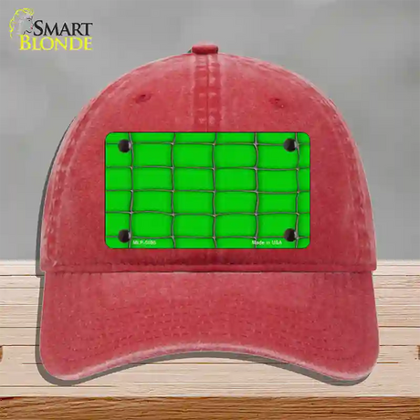 Web Green Novelty License Plate Hat Unconstructed Cotton / Red