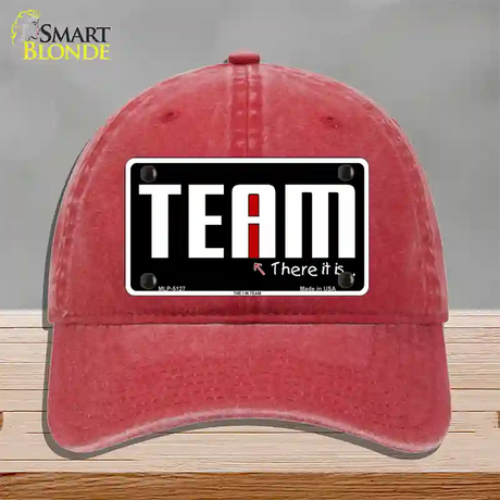 I In Team Novelty License Plate Hat Unconstructed Cotton / Red