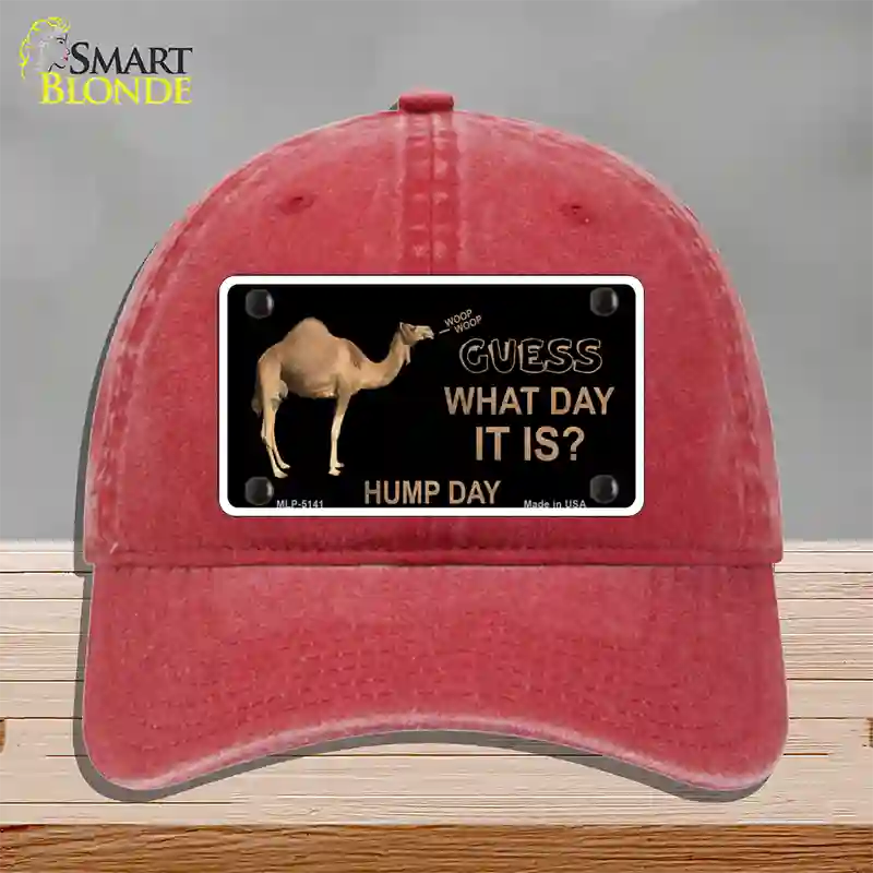 It Is Hump Day Novelty License Plate Hat Unconstructed Cotton / Red