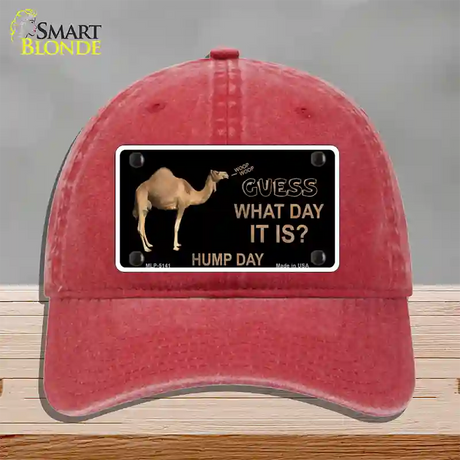 It Is Hump Day Novelty License Plate Hat Unconstructed Cotton / Red